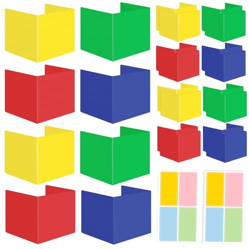 24 Stück Kunststoff-Schreibtisch-Trennwände, verschiedene Farben, Sichtschutzmappen für Studenten, Studium, Karrel-Trennwand, Klassenzimmer, Schild, Ordnertafeln für Schülerschreibtische von HEYTIMI
