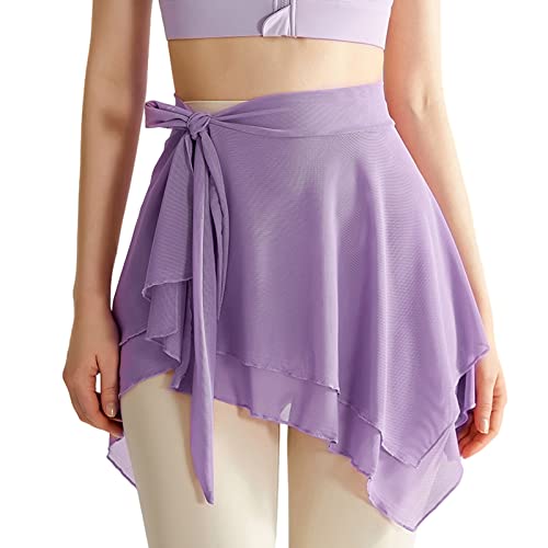 HEYXI Asymmetrischer Damenrock, Netzstoff, einfarbig, Yoga-Rock, Ballett, Wickelrock, Skate, Schal, Rock, Lila HEYXI Asymmetrischer Damenrock, Netzstoff, einfarbig, Yoga-Rock, Ballett, Wickelrock, Skate, Schal, Rock, Lila von HEYXI