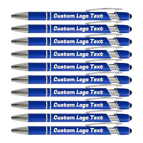 HEYZARDA Kugelschreiber mit Gravur Kugelschreiber Personalisiert mit Namen Text Logo Blau 100 Pcs von HEYZARDA