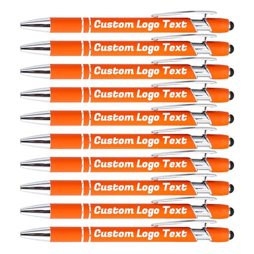 HEYZARDA Kugelschreiber mit Gravur Kugelschreiber Personalisiert mit Namen Text Logo Orange 100 Pcs von HEYZARDA