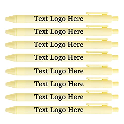 HEYZARDA Kugelschreiber mit Gravur Namen Kugelschreiber Personalisiert Stift mit Text Logo 100 Pcs Beige von HEYZARDA