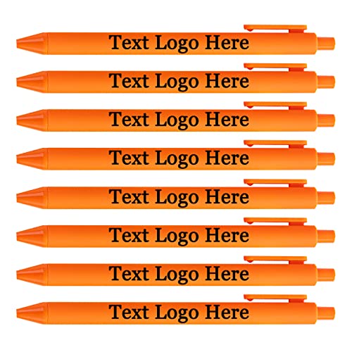 HEYZARDA Kugelschreiber mit Gravur Namen Kugelschreiber Personalisiert Stift mit Text Logo 100 Pcs Orange von HEYZARDA