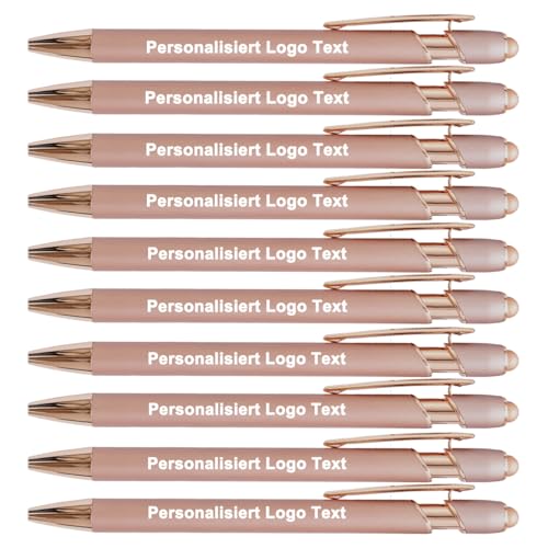 HEYZARDA Kugelschreiber mit Gravur Namen Text Logo für Büro Schule Business Stift 100 Pc Rotgold von HEYZARDA