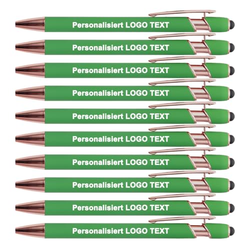 HEYZARDA Kugelschreiber mit Gravur Namen Text Logo für Büro Schule Business Stift Gras, 10 Stück HEYZARDA Kugelschreiber mit Gravur Namen Text Logo für Büro Schule Business Stift Gras, 10 Stück von HEYZARDA