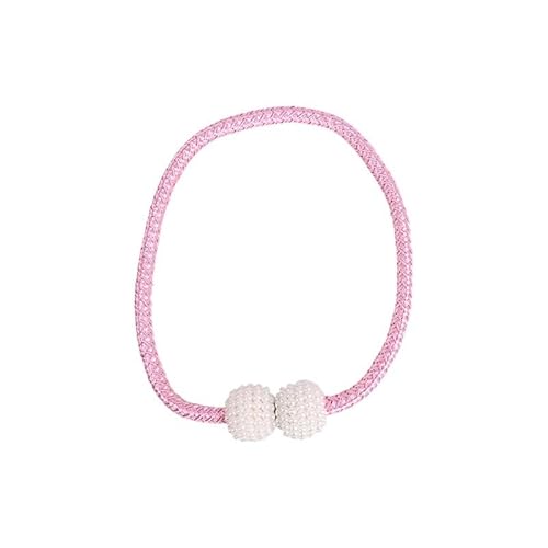 Vorhang Raffhalter 1 STÜCKE Perle Magnetische Vorhang Clip Halter Krawatte Zurück Schnalle Clips Hängende Kugel Dekor Zubehör(Pink,2PCS) von HEZHANG