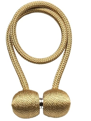 Vorhang Raffhalter 1 stücke/2 stücke Einfache Und Elegante Magnetische Vorhang Schnalle Zubehör Riemen Hause Dekoration Rosa Gelb Grau(DEEP GOLDEN-01) von HEZHANG