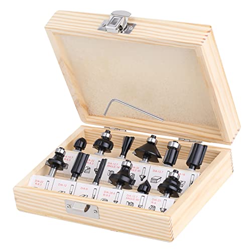 HEZHU Fräsersatz HM 12tgl Schaft 6mm Nutfräser Profilfräser für Oberfräse Holzfräser Fräser Bit Set mit Schraubenschlüssel HEZHU Fräsersatz HM 12tgl Schaft 6mm Nutfräser Profilfräser für Oberfräse Holzfräser Fräser Bit Set mit Schraubenschlüssel von HEZHU