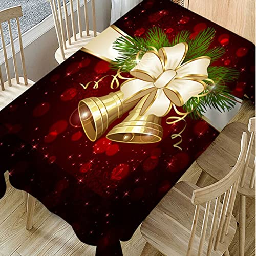 HEZHU Weihnachts Tischdecke Weihnachtstischdecke Tischtuch Wachstischdecke Weihnachtsdekoration Party Deko Rot (150 x 210 cm) von HEZHU