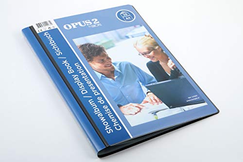 OPUS 114267 2 Präsentationsbuch im A4-Format mit 20 Hüllen - Sichtbuch mit Front-View-Inlay - Portfolio- und Projektordner für Besprechungen & Konferenzen - Dunkelgrau / Anthrazit – 114277 von Europel