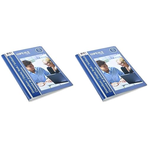 OPUS 2 Präsentationsbuch im A4-Format mit 20 Hüllen - Sichtbuch mit Front-View-Inlay - Portfolio- und Projektordner für Besprechungen & Konferenzen - Weiß – 114277 (Packung mit 2) von HF2