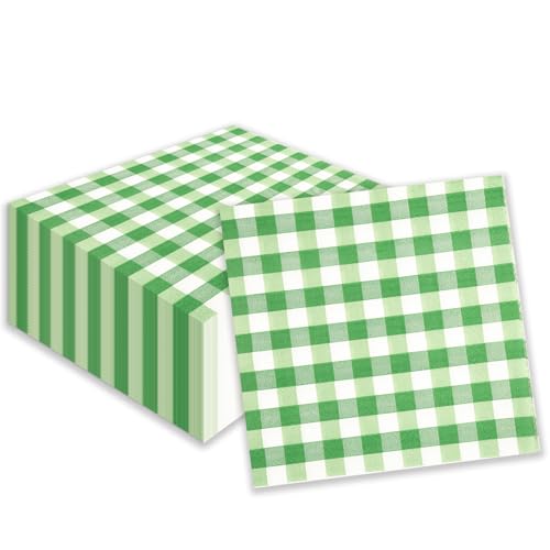 40 Stück Gingham Servietten, Grün karierte Cocktailservietten Einweg-Papierservietten Getränkeservietten für Restaurant Bar Picknick Geburtstag Hochzeitstag Dekorationen, 25x25cm 40 Stück Gingham Servietten, Grün karierte Cocktailservietten Einweg-Papierservietten Getränkeservietten für Restaurant Bar Picknick Geburtstag Hochzeitstag Dekorationen, 25x25cm von HFBOBP