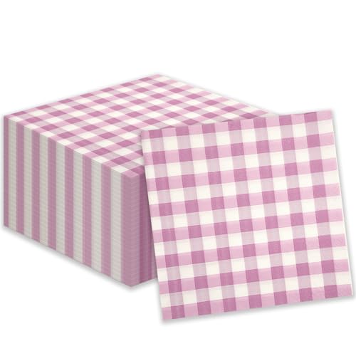 40 Stück Gingham Servietten, Rosa karierte Cocktailservietten Einweg-Papierservietten Getränkeservietten für Restaurant Bar Picknick Geburtstag Hochzeitstag Dekorationen, 25x25cm 40 Stück Gingham Servietten, Rosa karierte Cocktailservietten Einweg-Papierservietten Getränkeservietten für Restaurant Bar Picknick Geburtstag Hochzeitstag Dekorationen, 25x25cm von HFBOBP