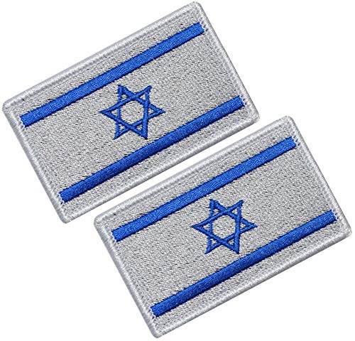 HFDA 2 Stück verschiedene Länderflaggen-Aufnäher – taktischer Kampf-Militär-Klett-Abzeichen bestickt Moral Patch (Israel 2) von HFDA