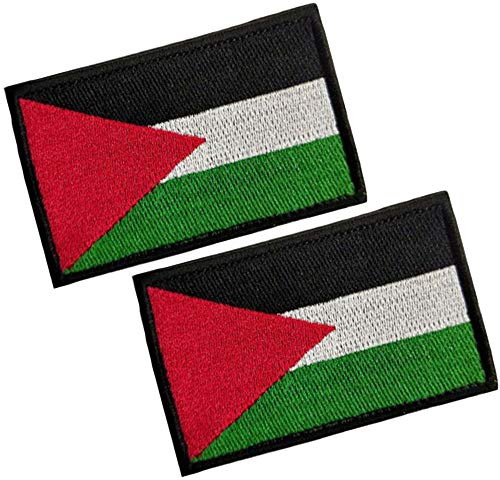 HFDA 2 Stück verschiedene Länderflaggen-Aufnäher – taktischer Kampf-Militär-Klett-Abzeichen bestickt Moral Patch (Palästina) von HFDA