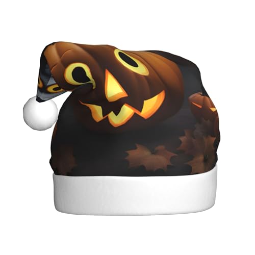 Halloween Eule Geist Kürbis 1 Weihnachtsmannmütze Weihnachten Beanie Mütze Xmas Party Hut Strickmütze Kappe für Erwachsene Damen und Herren von HFDERW