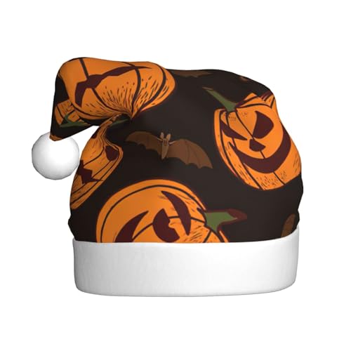 Halloween-Kürbis-Weihnachtsmann-Mütze, Weihnachtsmütze, Weihnachtsmütze, Strickmütze, Mütze für Erwachsene, Damen und Herren Halloween-Kürbis-Weihnachtsmann-Mütze, Weihnachtsmütze, Weihnachtsmütze, Strickmütze, Mütze für Erwachsene, Damen und Herren von HFDERW