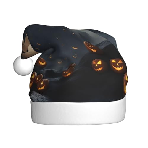 Halloween fliegende Fledermäuse 3 Weihnachtsmannmütze, Weihnachtsmütze, Weihnachtsmütze, Strickmütze, Mütze für Erwachsene, Damen und Herren von HFDERW