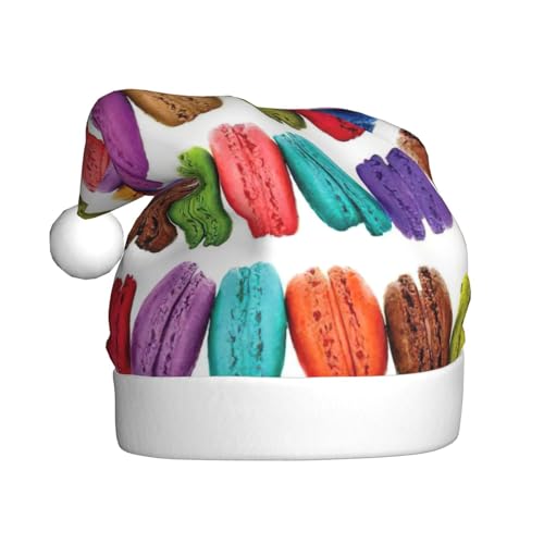 Macaron Biscuit Flavored Pastries Weihnachtsmannmütze, Weihnachtsmütze, Weihnachtsmütze, Strickmütze, Mütze für Erwachsene, Damen und Herren von HFDERW