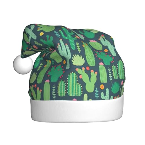 Niedliche Kaktus-Mütze, nahtlose Illustration, Weihnachtsmannmütze, Weihnachtsmütze, Weihnachtsmütze, Strickmütze, Kappe für Erwachsene, Damen und Herren von HFDERW