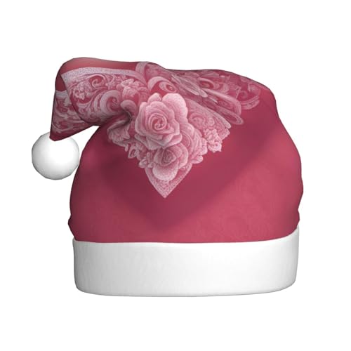 Romantische Herz-Weihnachtsmannmütze, Weihnachtsmütze, Weihnachtsmütze, Strickmütze, Mütze für Erwachsene, Damen und Herren von HFDERW