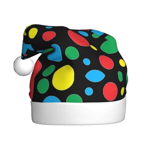 Twister Polka Dots Weihnachtsmannmütze, Weihnachtsmütze, Weihnachtsmütze, Strickmütze, Mütze für Erwachsene, Damen und Herren von HFDERW