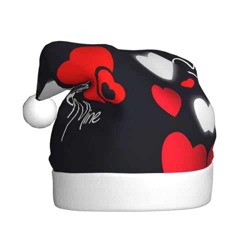 Weihnachtsmütze "Happy Valentine's Day", Weihnachtsmannmütze, Weihnachtsmütze, Strickmütze, Mütze für Erwachsene, Damen und Herren von HFDERW