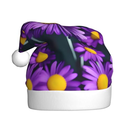 Weihnachtsmütze mit Gänseblümchen-Motiv, für Erwachsene, Damen und Herren, Violett von HFDERW