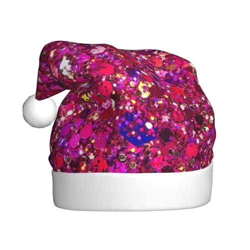 Weihnachtsmütze mit Glitzer-Motiv, Weihnachtsmütze, Strickmütze, Mütze für Erwachsene, Damen und Herren von HFDERW