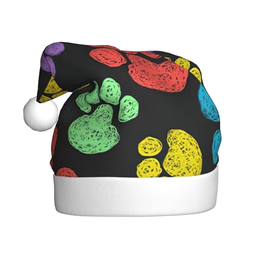 Weihnachtsmütze mit Hundepfotenabdruck, Weihnachtsmütze, Weihnachtsmütze, Strickmütze, Mütze für Erwachsene, Damen und Herren von HFDERW