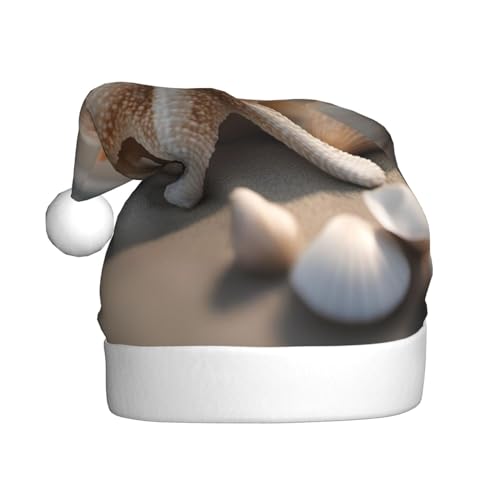 Weihnachtsmütze mit Muscheln, Seestern, Weihnachtsmannmütze, Weihnachtsmütze, Strickmütze, Mütze für Erwachsene, Damen und Herren von HFDERW