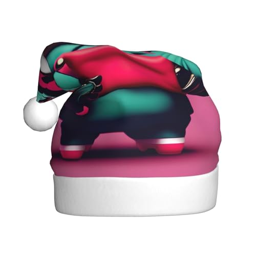 Weihnachtsmütze mit Schweinchen-Motiv, Weihnachtsmütze, Weihnachtsmütze, Strickmütze, Mütze für Erwachsene, Damen und Herren Weihnachtsmütze mit Schweinchen-Motiv, Weihnachtsmütze, Weihnachtsmütze, Strickmütze, Mütze für Erwachsene, Damen und Herren von HFDERW