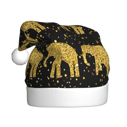 Weihnachtsmütze mit abstraktem Elefantenmuster, Weihnachtsmannmütze, Weihnachtsmütze, Strickmütze, Mütze für Erwachsene, Damen und Herren von HFDERW