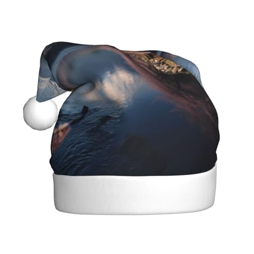 Weihnachtsmütze mit japanischem Berg Fuji Landschaft, Weihnachtsmütze, Weihnachtsmütze, Strickmütze, Mütze für Erwachsene Damen und Herren von HFDERW