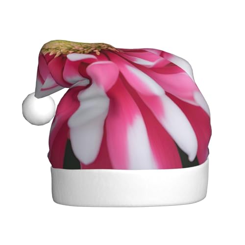 Weihnachtsmütze mit rosa und weißen Blumen, Weihnachtsmütze, Strickmütze für Erwachsene, Damen und Herren von HFDERW
