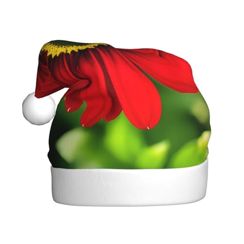 Weihnachtsmütze mit roter Blume, Weihnachtsmannmütze, Weihnachtsmütze, Strickmütze, Mütze für Erwachsene, Damen und Herren von HFDERW