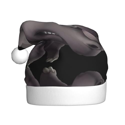 Wütende Nashorn-Mütze, Weihnachtsmannmütze, Weihnachtsmütze, Weihnachtsmütze, Strickmütze, Mütze für Erwachsene, Damen und Herren von HFDERW