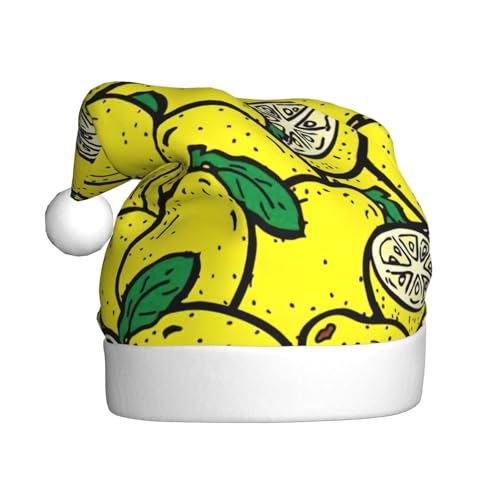 Yellow Lemon1 Weihnachtsmannmütze, Weihnachtsmütze, Weihnachtsmütze, Strickmütze, Mütze für Erwachsene, Damen und Herren von HFDERW