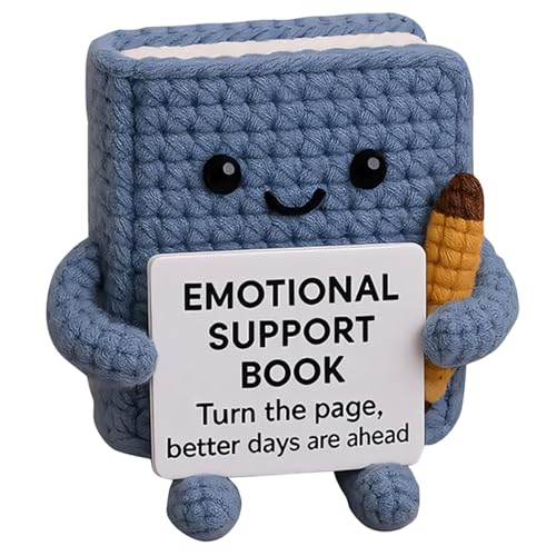 HFDHD Gehäkeltes Buch zur emotionalen Unterstützung, Handgestrickte Buchpuppe als Ermutigungsgeschenk, Inspirierende, emotionale und Positive Unterstützung, Häkelbücher (A) von HFDHD