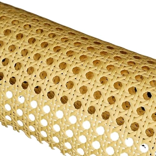 HFGDRH Natürliches Rattanband,PE Rattan Gurtband 40 cm Breite Kaffee PE Kunststoff Rattan Gurtband Rolle Cane Wicker Blatt for Stuhl Tisch Möbel DIY Reparatur Material(Yellow,40x40cm) von HFGDRH