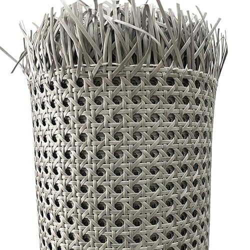 HFGDRH Natürliches Rattanband,PE Rattan Gurtband Kunststoff Rattan Rohr Stuhl Tisch Möbel Reparatur Material Gurtband Rolle Wicker Blatt(Grey White 40cm,Length 1.2 Meters) von HFGDRH