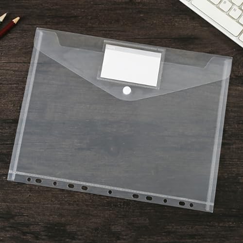 A4 Kunststoff Aktenordner Transparente Dokumentenmappen 30,5 x 24 cm Blattschutz für 11 Ringbücher, Bürobedarf, Transparente Dokumententasche, Papierhalter (30 Stück, Transparent) von HFHungkeong
