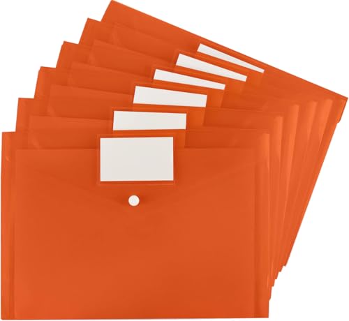 A4 Kunststoff Aktenordner Transparente Dokumentenmappen 30,5 x 24 cm Blattschutz für 11 Ringbücher, Bürobedarf, Transparente Dokumententasche, Papierhalter (30 Stück Orange) von HFHungkeong