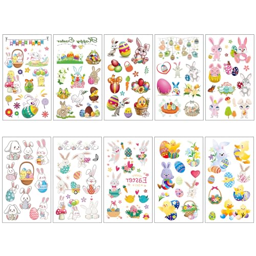 10 Stück Ostereier Aufkleber, Eierfarben Ostern, Aufkleber Ostern, Ostersticker, Sticker Ostern, Eier FäRben Kinder, Sticker für Ostereier, Oster Aufkleber, Ostersticker Kinder Stickers von HFMYGS