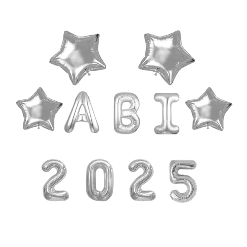 11 Stück Abitur 2025 Deko, ABI 2025 Folienballons,Abschluss Deko, ABI Luftballon Set, Prüfung Bestanden, Luftballon für Abschluss Abschlussfeier Schulabschluss Dekoration（Gold） (Silbrig) von HFMYGS