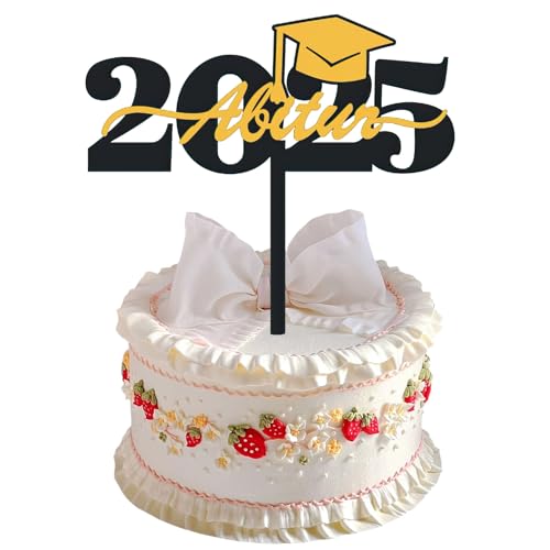 ABI 2025 Cake Abschluss Deko, Abitur 2025 Tortendeko Cake Topper ABI aus Acryl Bestandene, Bestandene Prüfung Abschluss Kuchen, Torten Graduation Party Geschenke von HFMYGS