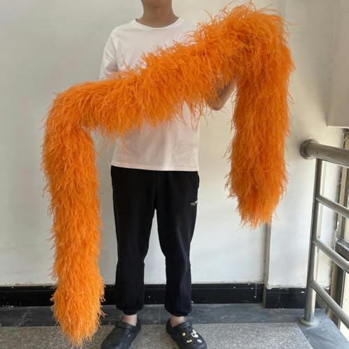 HFNCE 1–20-fädig, dicke, schöne Straußenfedern-Boa, 2 Meter, flauschiger Straußenfederschal für Hochzeitsfeier, Kleidung, Dekoration, Federschal, Orange, 6-fädig, 2 M HFNCE 1–20-fädig, dicke, schöne Straußenfedern-Boa, 2 Meter, flauschiger Straußenfederschal für Hochzeitsfeier, Kleidung, Dekoration, Federschal, Orange, 6-fädig, 2 M von HFNCE