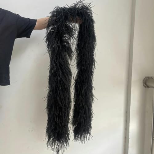 HFNCE 1–20-fädig, dicke, wunderschöne Straußenfedern-Boa, 2 Meter, flauschiger Straußenfederschal für Hochzeitsfeier, Kleidung, Dekoration, Federschal, schwarz, 6-fäd HFNCE 1–20-fädig, dicke, wunderschöne Straußenfedern-Boa, 2 Meter, flauschiger Straußenfederschal für Hochzeitsfeier, Kleidung, Dekoration, Federschal, schwarz, 6-fäd von HFNCE