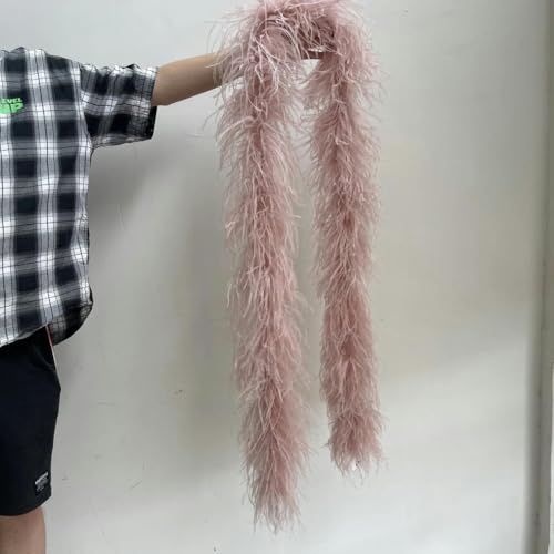HFNCE 2 m natürliche Straußenfederbesatz-Boa zum Basteln, für Hochzeiten, Karneval, Partys, Kleidung, Dekoration, Federn, Schal, 6/10/15/30-lagig, Leder rosa, 2 m, 30- HFNCE 2 m natürliche Straußenfederbesatz-Boa zum Basteln, für Hochzeiten, Karneval, Partys, Kleidung, Dekoration, Federn, Schal, 6/10/15/30-lagig, Leder rosa, 2 m, 30- von HFNCE