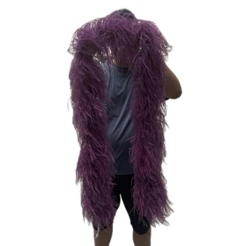 HFNCE 30-lagige, mehrfarbige Straußenfedern, Boa-Besätze, zum Nähen, für Hochzeitskleider, farbige Federn, Festival-Party-Schal, Schal, Kostüm-Dekoration, Sacue Purple HFNCE 30-lagige, mehrfarbige Straußenfedern, Boa-Besätze, zum Nähen, für Hochzeitskleider, farbige Federn, Festival-Party-Schal, Schal, Kostüm-Dekoration, Sacue Purple von HFNCE