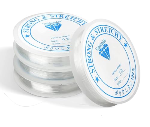 4 PCS Gummiband für armbänder,1,0 mm x 2, 0,8 mm x 2, 0,6 mm e 0,4 mm, Gummiband für Armbänder, Gummifaden Transparent Faden, Elastisches Band für armbänder Schmuckherstellung, Halskette, DIY Basteln 4 PCS Gummiband für armbänder,1,0 mm x 2, 0,8 mm x 2, 0,6 mm e 0,4 mm, Gummiband für Armbänder, Gummifaden Transparent Faden, Elastisches Band für armbänder Schmuckherstellung, Halskette, DIY Basteln von HFYMXNB
